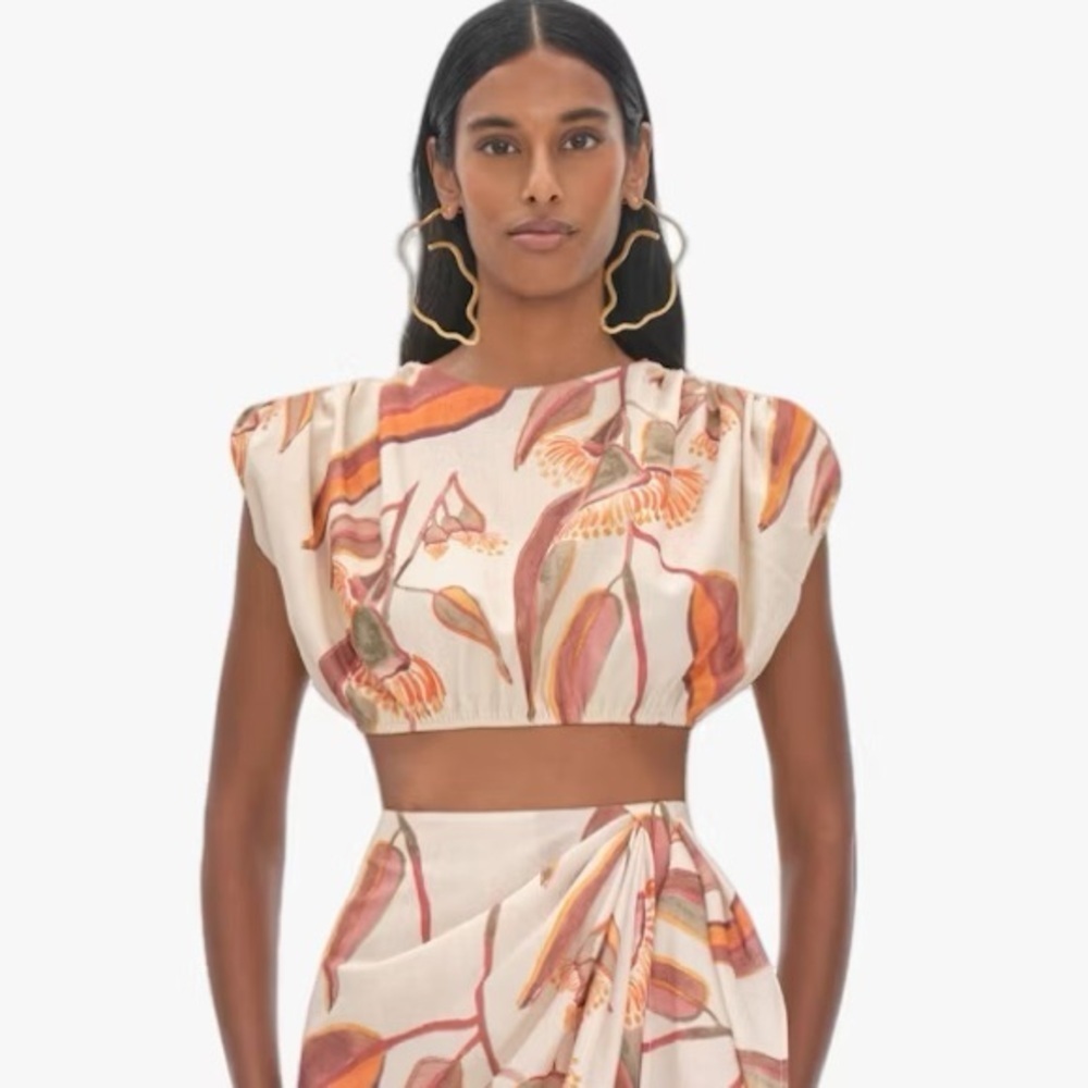 Andrea Iyamah - HALIMA EUCALYPTUS PRINT CROPPED TOP ONLY - Picture 4 of 5